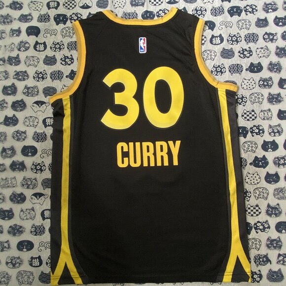 Nike Golden State Warriors Curry No.30 Black Jersey - Picture 5 of 6